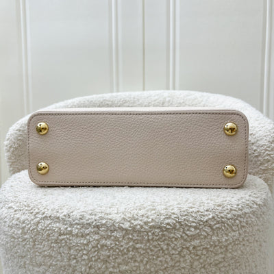 LV Capucines BB in Quartz (Cream) Calfskin, Pink and Cream Enamel and GHW