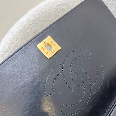 Chanel Vintage Full Flap in Black Lambskin and 24K GHW