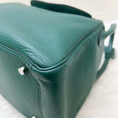 Hermes Lindy 30 in Green (Likely Malachite) Clemence Leather and PHW