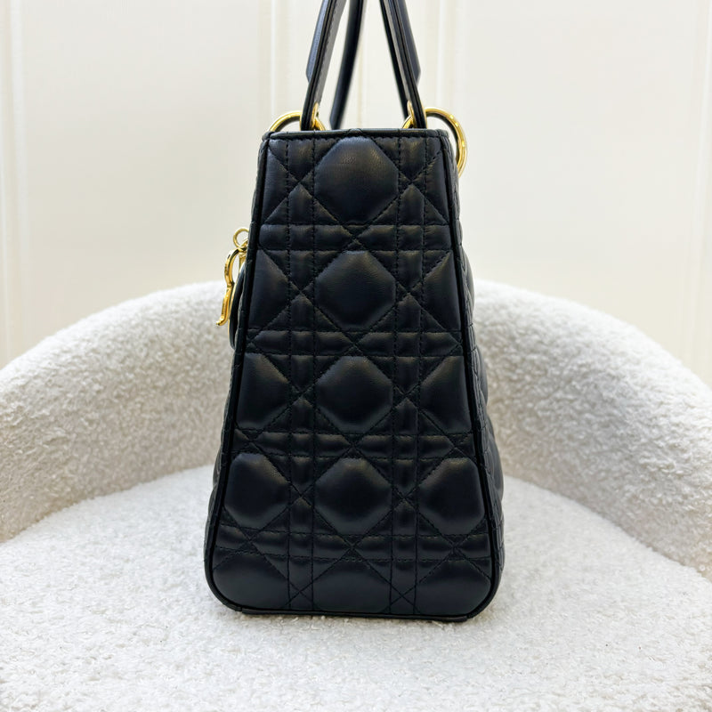 Dior Medium Lady Dior in Black Lambskin and GHW