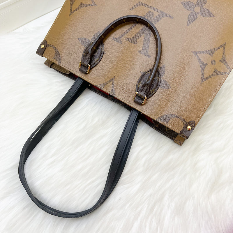 LV Onthego MM in Reverse Monogram Canvas and GHW