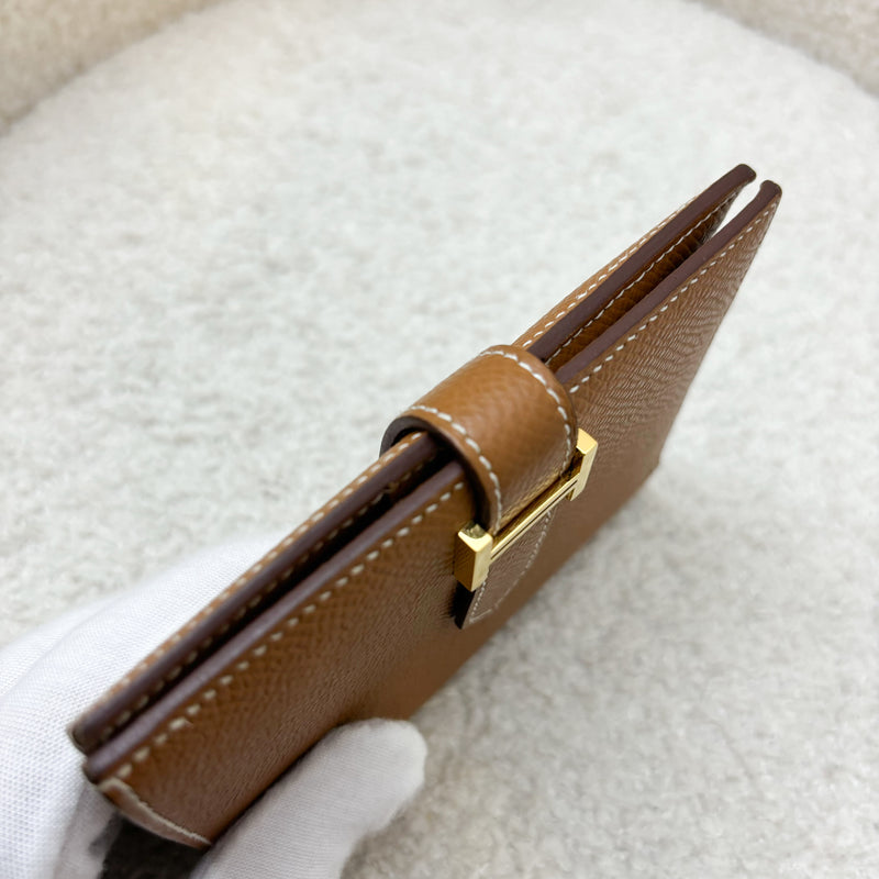 Hermes Bearn Wallet in Gold Epsom Leather and GHW