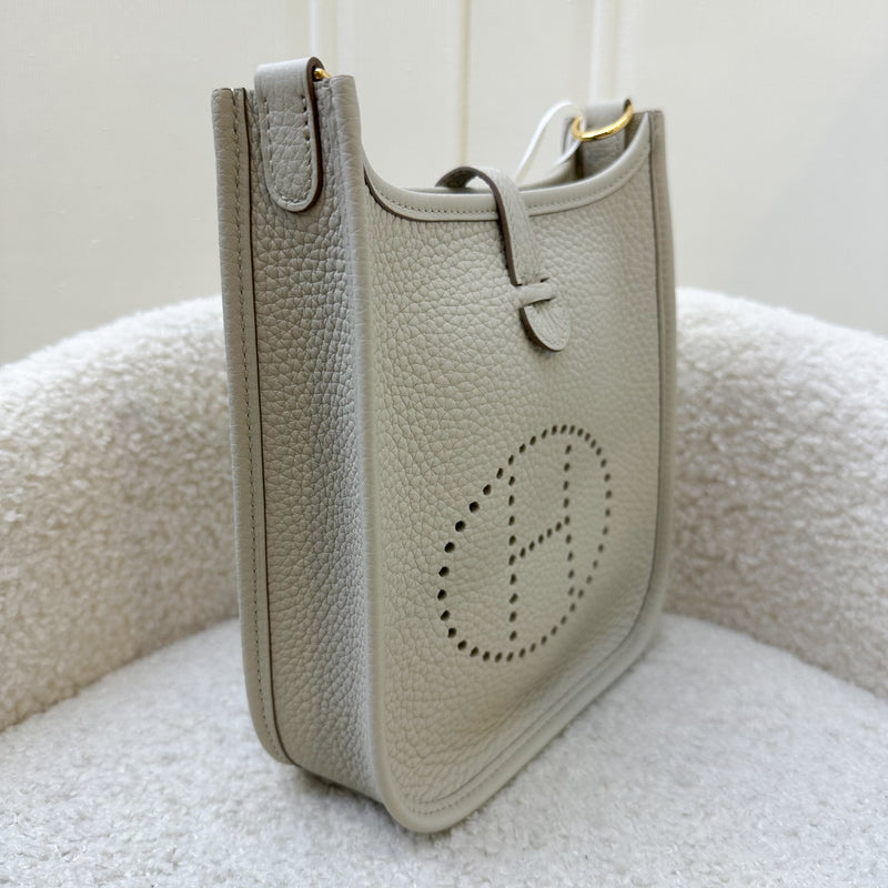 Hermes Mini Evelyne TPM in Beton Clemence Leather and GHW