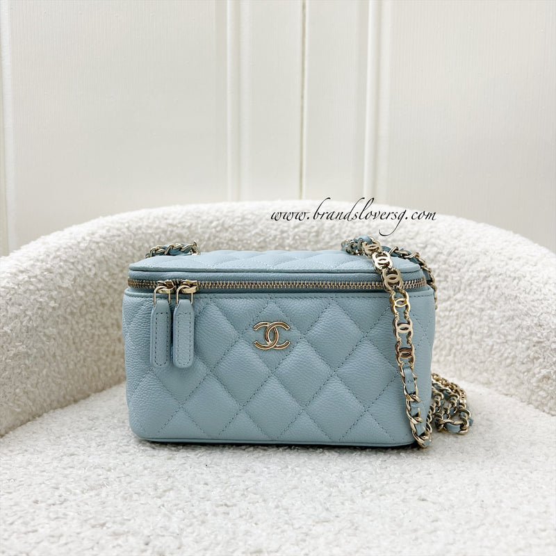 Chanel 22P Small Vanity in Light Blue Caviar and LGHW