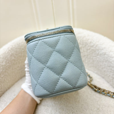 Chanel 22P Small Vanity in Light Blue Caviar and LGHW