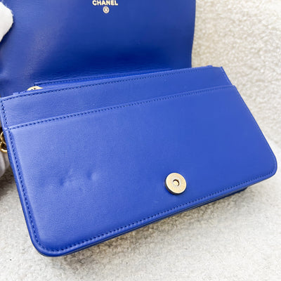 Chanel Boy Wallet on Chain WOC in Blue Caviar and AGHW