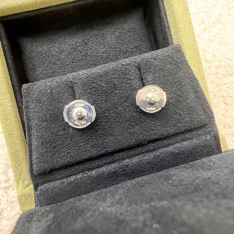 Van Cleef & Arpels VCA Sweet Alhambra Ear Studs with Mother of Pearl MOP in 18K White Gold