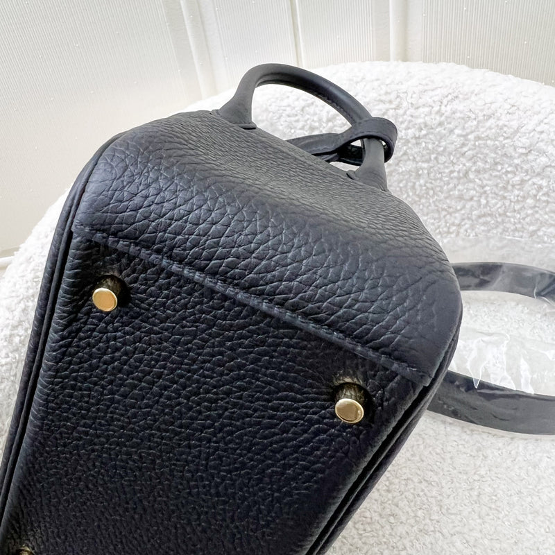 Hermes Mini Lindy in Black Noir Clemence Leather GHW