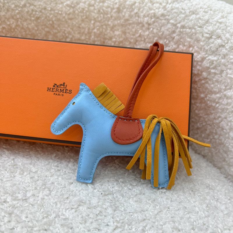 Hermes Rodeo PM Charm in Celeste / Natural Bouton D&