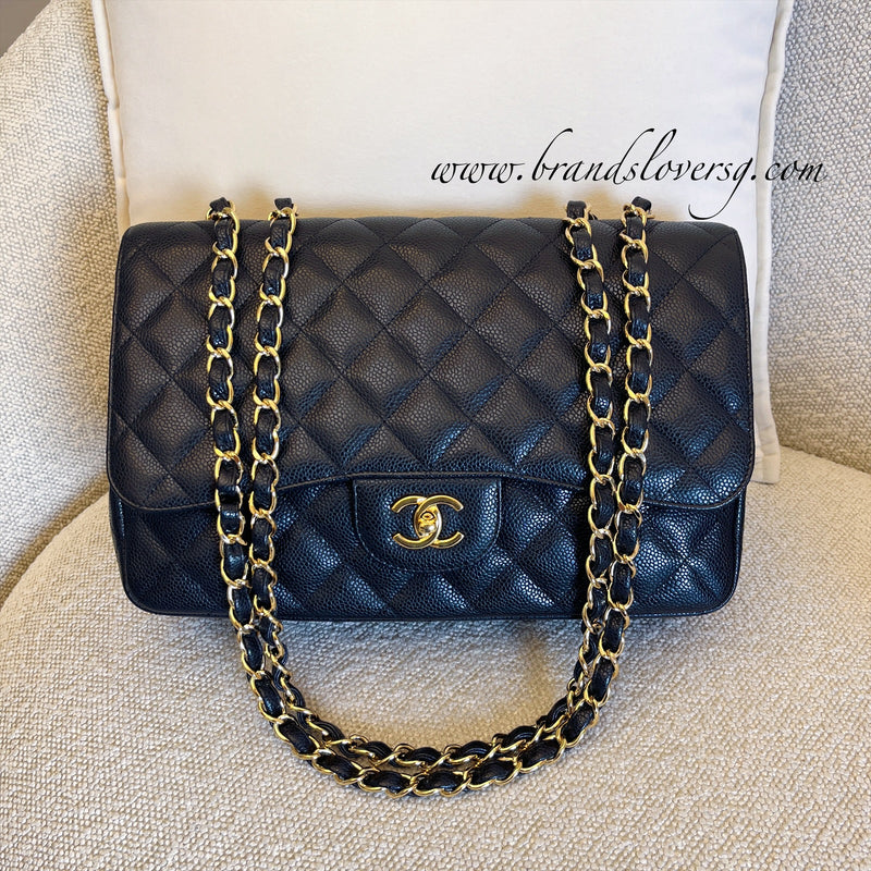 Chanel Jumbo Classic Flap SF in Black Caviar and GHW