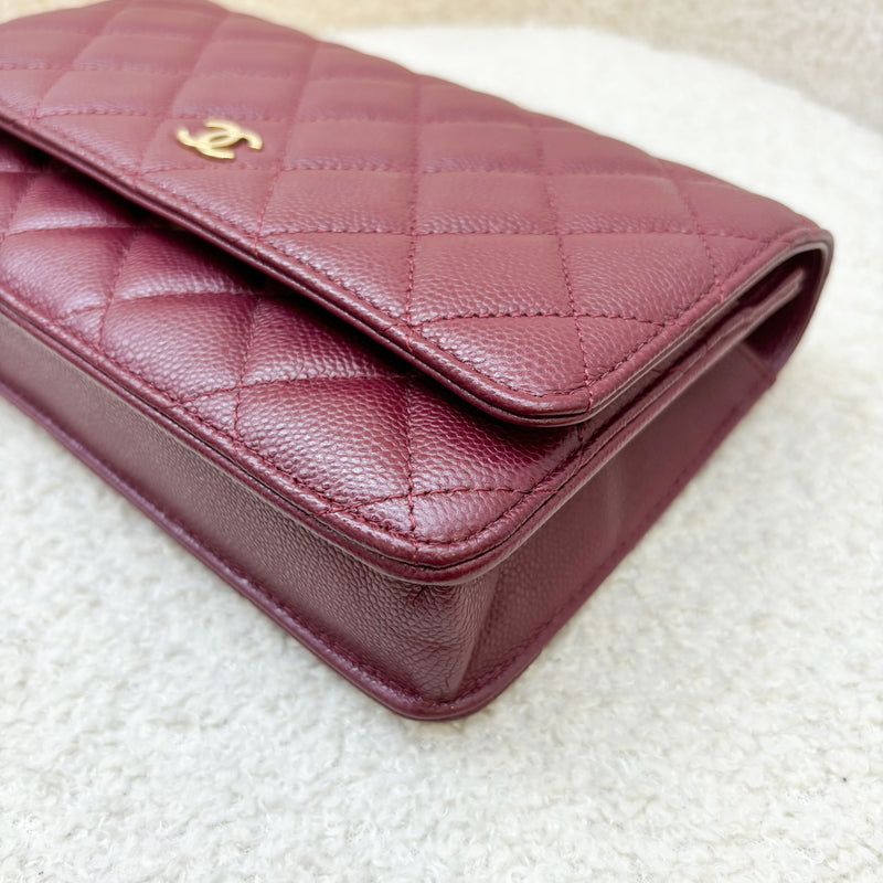 Chanel Classic Wallet on Chain WOC in 23K Burgundy Caviar and LGHW