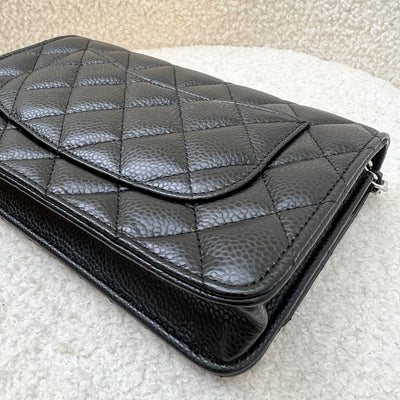 Chanel Classic Wallet on Chain WOC in Black Caviar and SHW