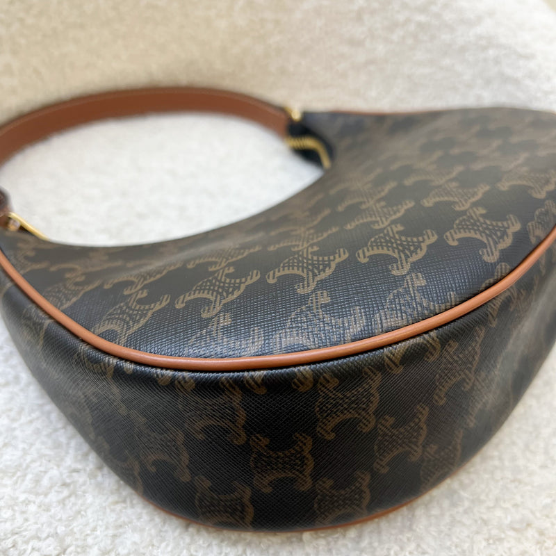 Celine Medium Ava Bag In Triomphe Canvas and Calfskin and GHW