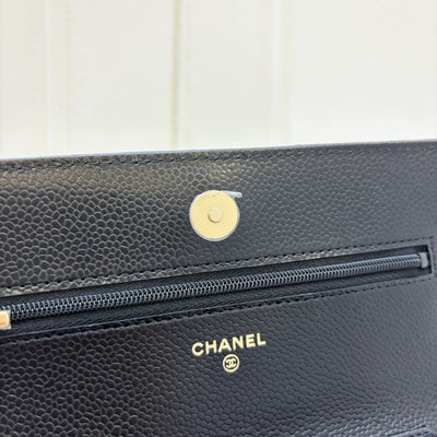 Chanel Classic Wallet on Chain WOC in Black Caviar and GHW