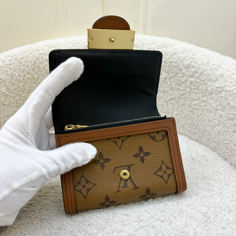 LV Dauphine Compact Wallet in Reverse Monogram, Monogram Canvas and GHW