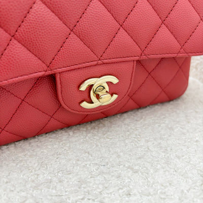 Chanel Classic Mini Rectangle Flap in 17C Dark Pink Caviar LGHW