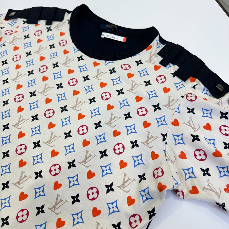 LV Game on T-shirt with Multicolor Logos