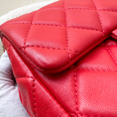 Chanel Pearl Crush Mini Square Flap in Red Lambskin and AGHW