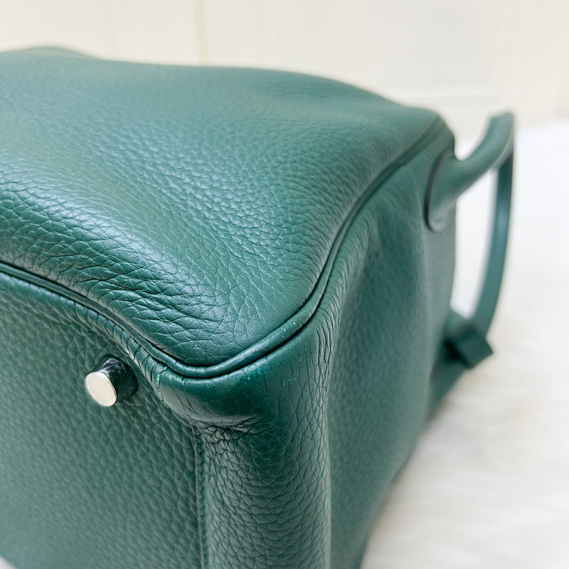 Hermes Lindy 30 in Green (Likely Malachite) Clemence Leather and PHW