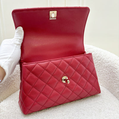 Chanel Small 24cm Coco Handle in 21A Dark Pink Caviar and LGHW