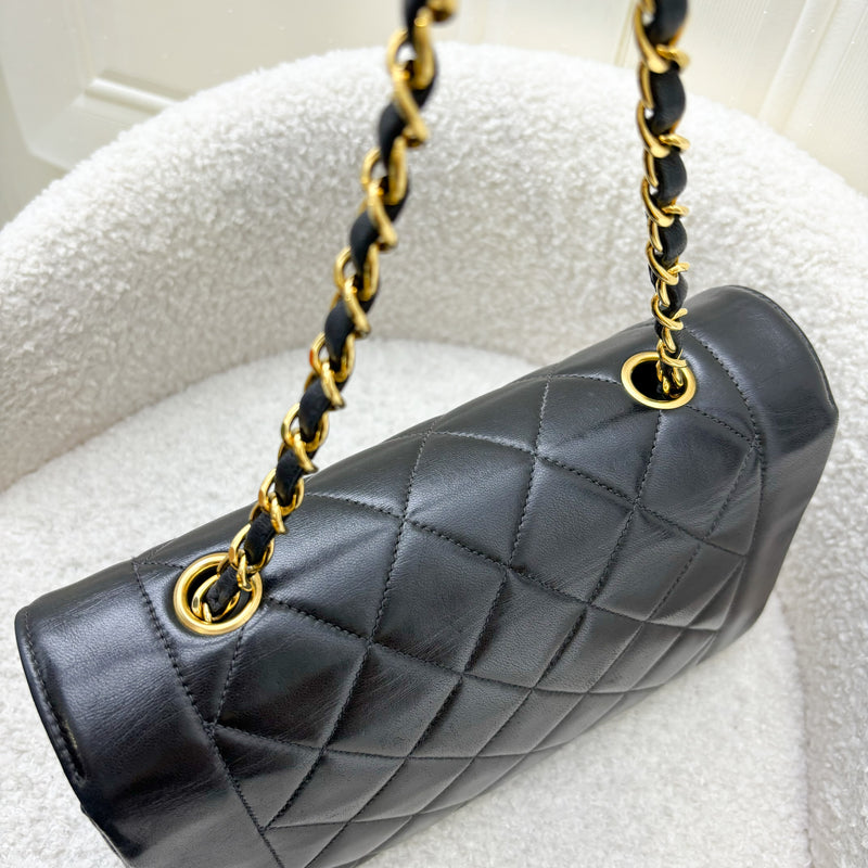 Chanel Small 22cm Diana Flap in Black Lambskin and 24K GHW