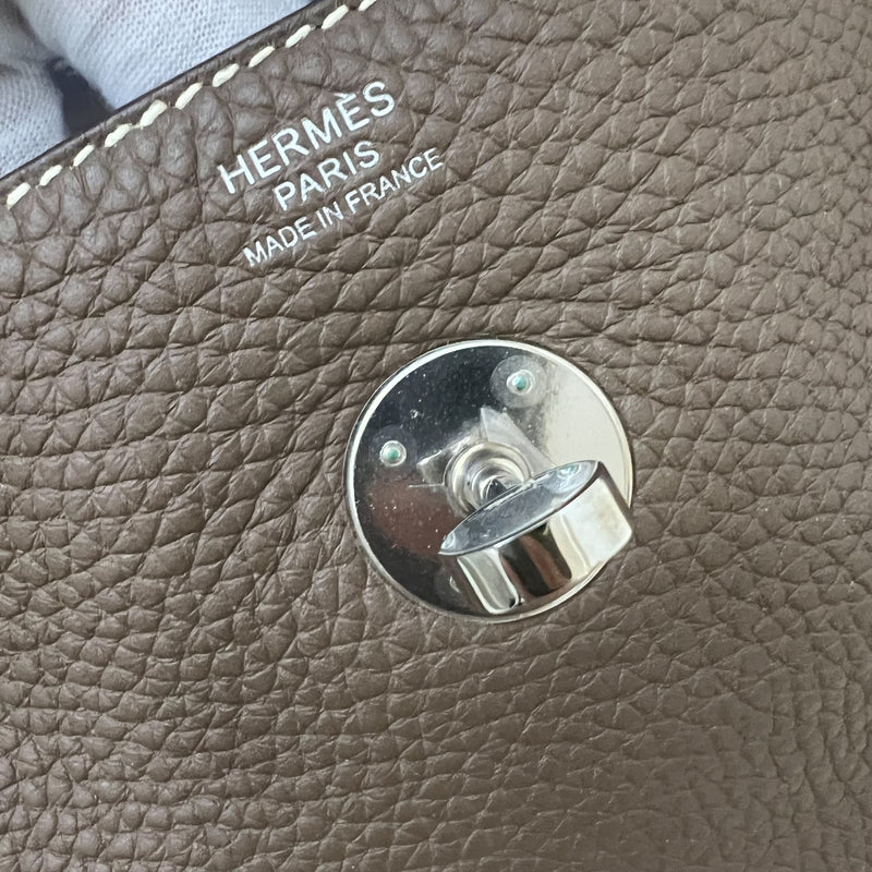 Hermes Lindy 30 in Etoupe Clemence Leather and PHW