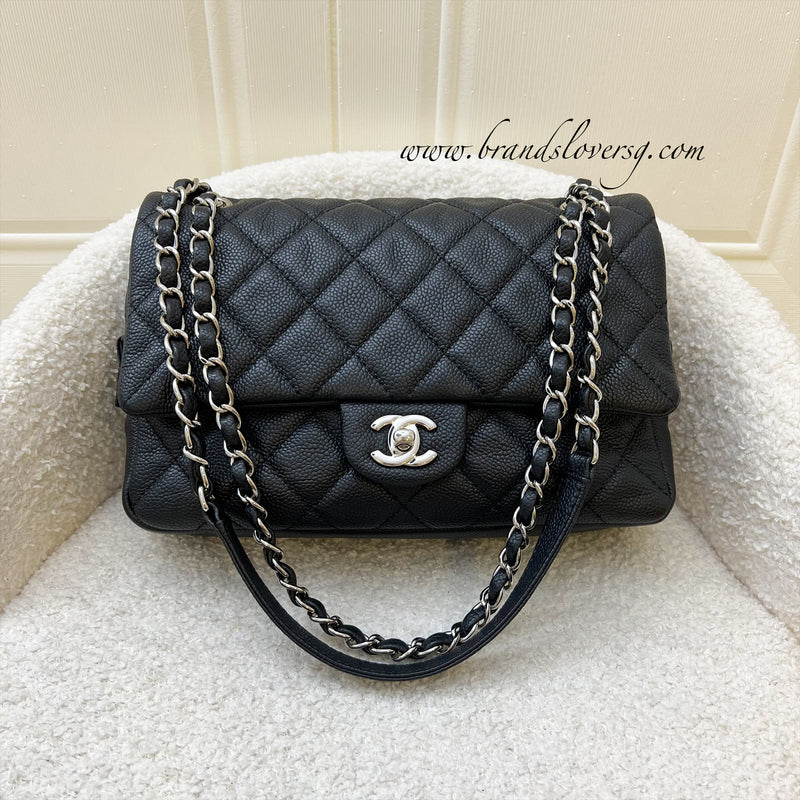 Chanel Easy Caviar Medium Flap Bag in Black Caviar and SHW