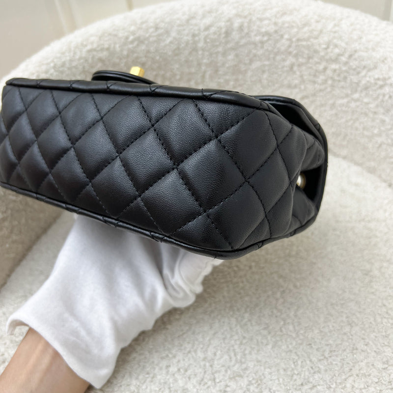 Chanel 22S Pearl Crush Mini Rectangle Flap in Black Lambskin and AGHW