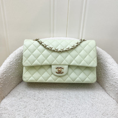 Chanel Medium Classic Flap CF in 22C Apple Green Caviar and LGHW