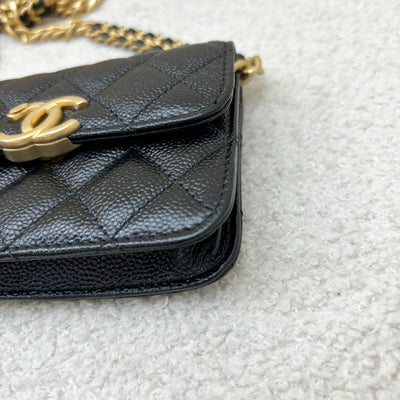 Chanel Mini Clutch on Chain in Black Caviar and AGHW