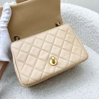 Chanel Pearl Crush Mini Square Flap in 22C Beige Lambskin AGHW