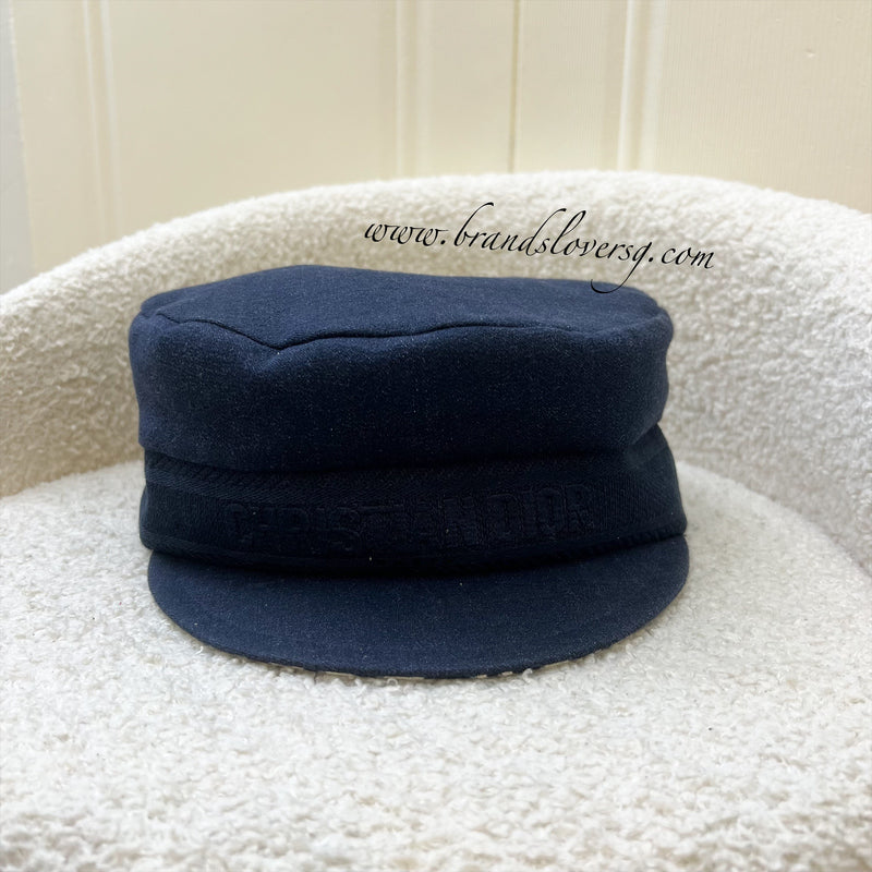 Dior Pageboy Cap in Navy Sz 58