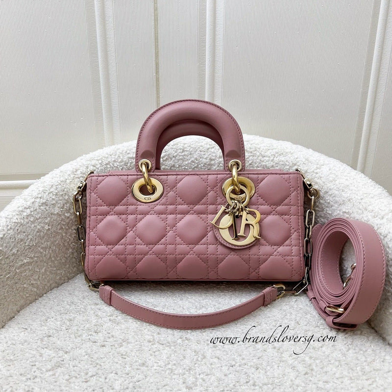Dior Small Lady D-Joy Bag in Rose Des Vents Cannage Lambskin and LGHW