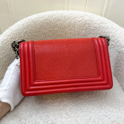 Chanel Small Boy Flap in Red Stingray Leather and RHW