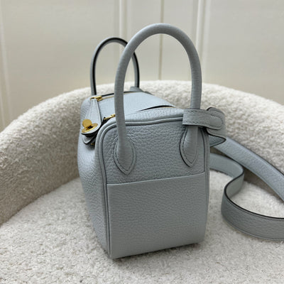 Hermes Mini Lindy in Bleu Pale Clemence Leather and GHW