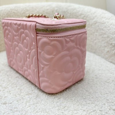 Chanel Small Vanity in Sakura Pink Camellia Leather and LGHW