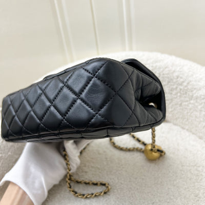 Chanel Pearl Crush Mini Rectangular Flap in Black Lambskin and AGHW (Model: AS1787)