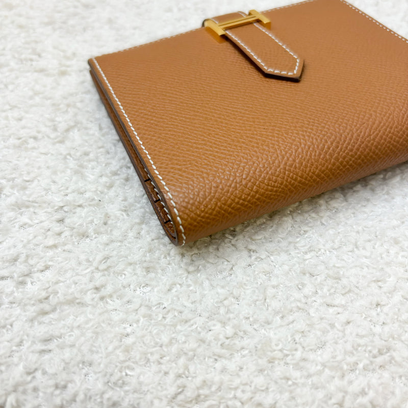 Hermes Bearn Wallet in Gold Epsom Leather and GHW