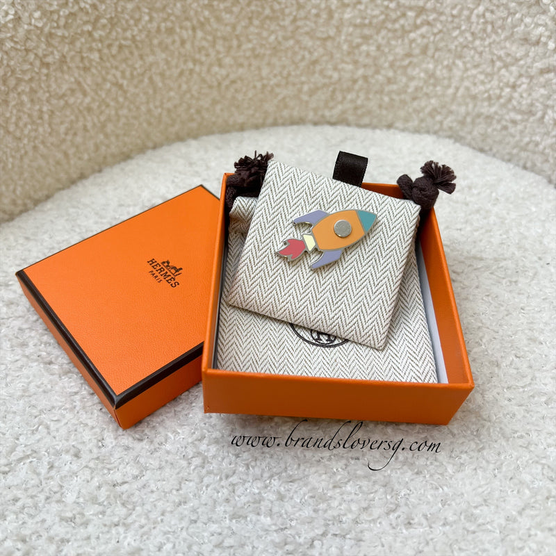 Hermes Multicolor Rocket Pin Brooch / Badge LGHW