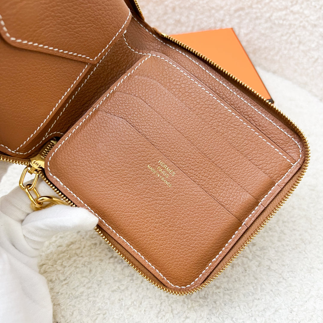 Hermes Zipengo II Chaine d'Ancre Wallet in Gold Evercolor and GHW – Brands  Lover