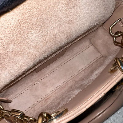Dior Micro Lady D-Joy Bag in Rose des Vents Cannage Lambskin and LGHW (Model: S0910ONGE, Colour: M49P)