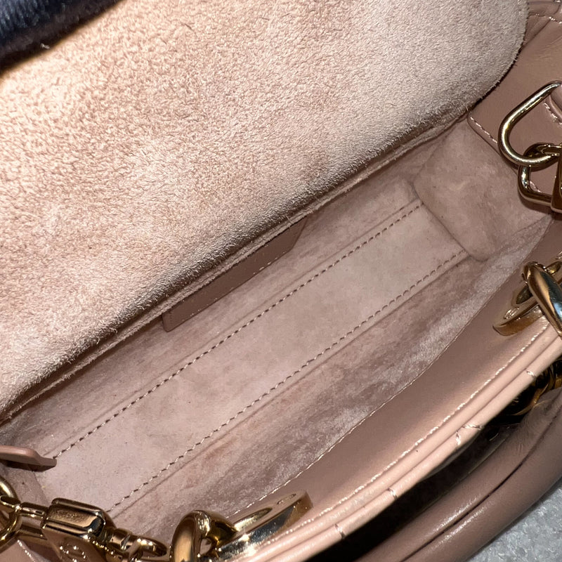 Dior Micro Lady D-Joy Bag in Rose des Vents Cannage Lambskin and LGHW (Model: S0910ONGE, Colour: M49P)