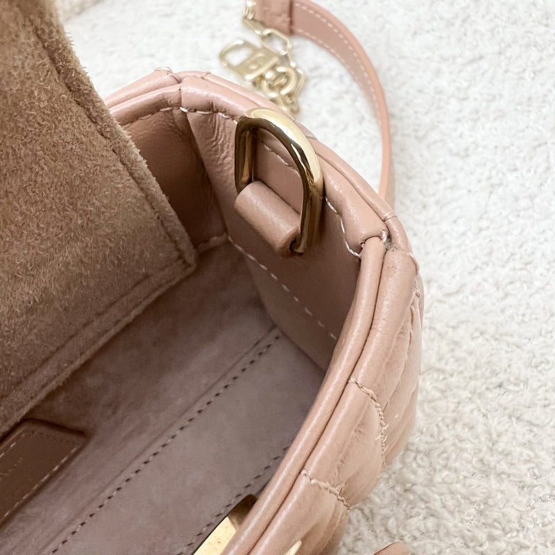 Dior Micro Lady D-Joy Bag in Rose des Vents Cannage Lambskin and LGHW (Model: S0910ONGE, Colour: M49P)
