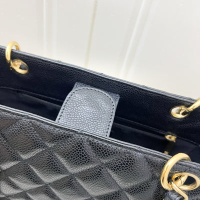 Chanel Petite Shopping Tote PST in Black Caviar and GHW