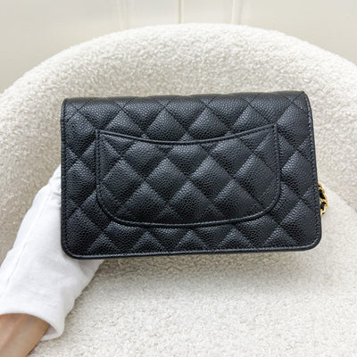 Chanel Classic Wallet on Chain WOC in Black Caviar and GHW