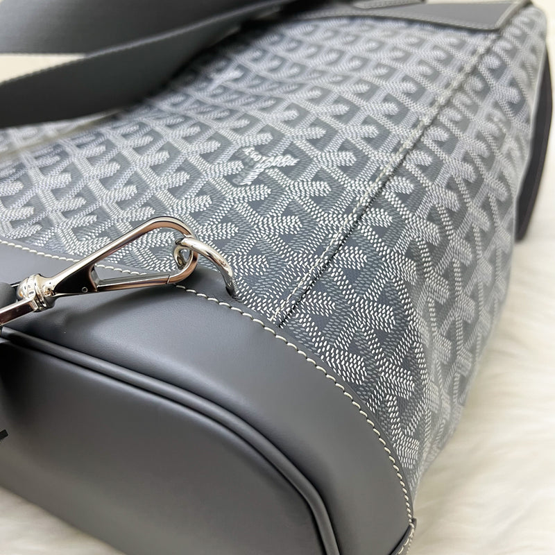 Goyard Alpin MM Backpack in Grey Goyardine Canvas and SHW