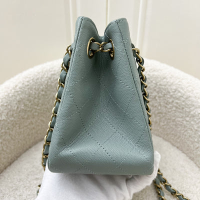 Chanel Bucket Bag in 23C Seafoam Grey Green Caviar and LGHW