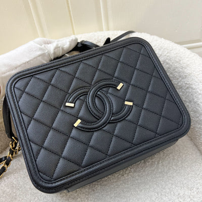 Chanel Medium Filigree Vanity in Black Caviar and AGHW