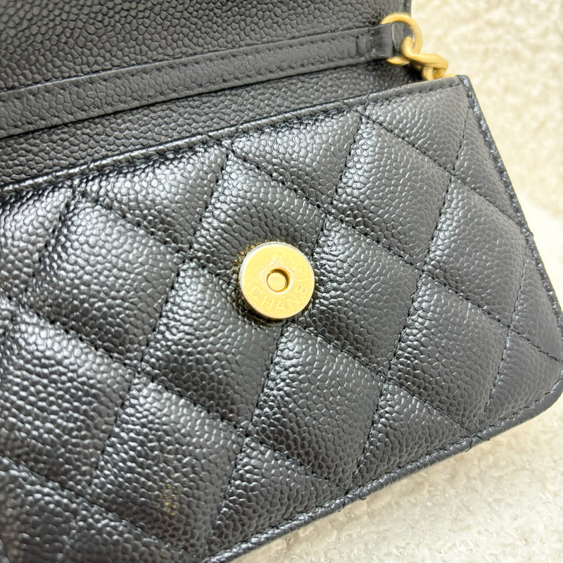 Chanel Mini Clutch on Chain in Black Caviar and AGHW