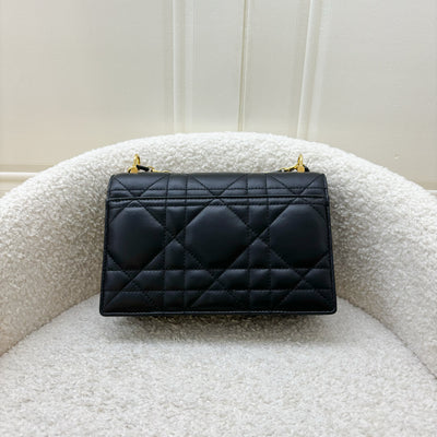 Dior Miss Caro Mini Flap Bag in Black Macrocannage Lambskin and GHW